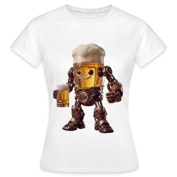 Robot de bière steampunk - T-shirt Femme - blanc - Devant - AI Model Female 172 dark (172cm)
