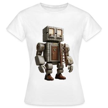 Brickhouse Bot avec porte et échelle - T-shirt Femme - blanc - Devant - AI Model Female 172 dark (172cm)