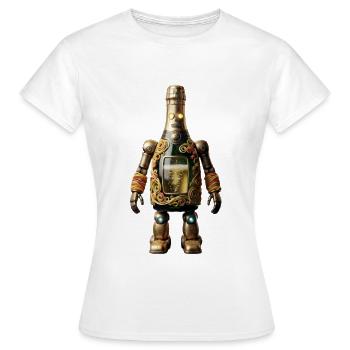 Robot bouteille dorée avec filigrane - T-shirt Femme - blanc - Devant - AI Model Female 172 dark (172cm)