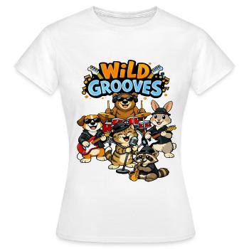 Wild Grooves : Animal Band - T-shirt Femme - blanc - Devant - AI Model Female 172 dark (172cm)