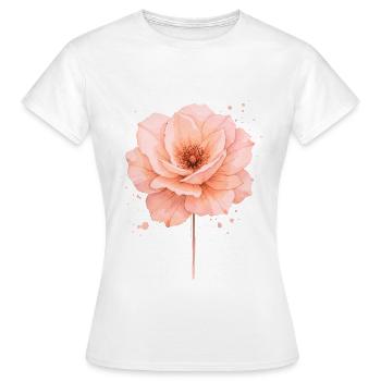 Fleur rose délicate dans un style aquarelle - T-shirt Femme - blanc - Devant - AI Model Female 172 dark (172cm)