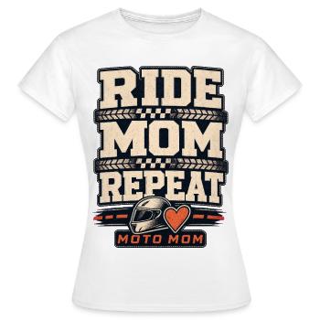 Moman au bord de la piste Moto Mama, Moto Mom Répétée Moto - T-shirt Femme - blanc - Devant - AI Model Female 172 dark (172cm)
