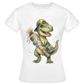T-Rex aquarelle drôle pour la rentrée scolaire - T-shirt Femme - blanc - Devant - AI Model Female 172 dark (172cm)