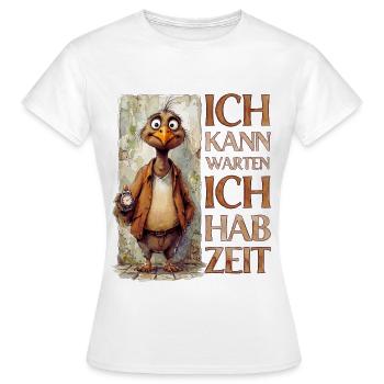 Alter Geier: Ich kann warten, ich hab Zeit! - Frauen T-Shirt - Weiß - Vorne - AI Model Female 172 dark (172cm)