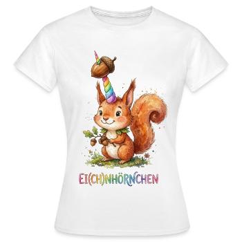 Einhorn Eichhörnchen Eich(ch)nörnchen - Frauen T-Shirt - Weiß - Vorne - AI Model Female 172 dark (172cm)