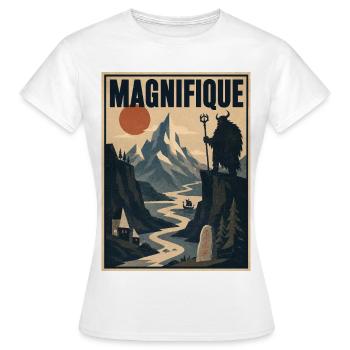Magnifique – Gallischer Wächter - Frauen T-Shirt - Weiß - Vorne - AI Model Female 172 dark (172cm)