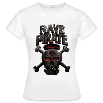 Crâne de Pirate Rave - T-shirt Femme - blanc - Devant - AI Model Female 172 dark (172cm)