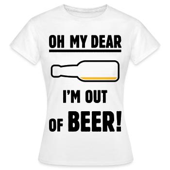 Oh mon cher – je n’ai plus de bière ! (Ale Lager / POS 2C) - T-shirt Femme - blanc - Devant - AI Model Female 172 dark (172cm)