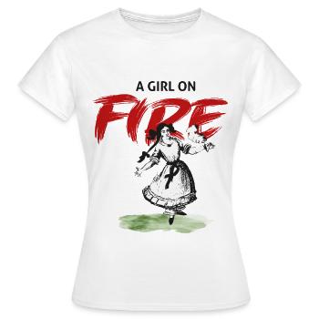 Girl on Fire – Paulinchen - Women's T-Shirt - white - Front - AI Model Female 172 dark (172cm)