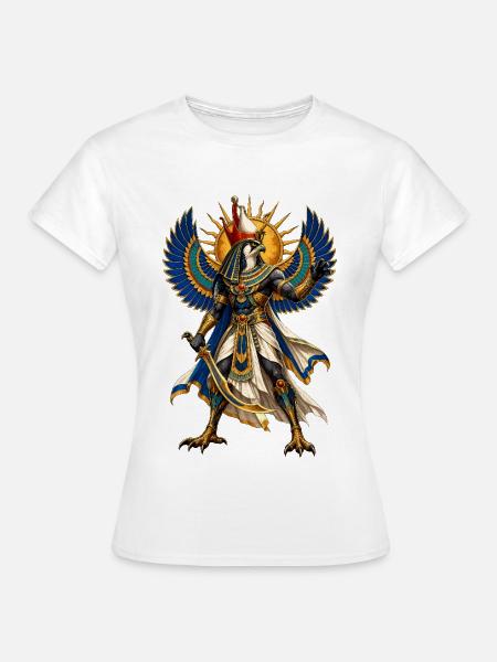 Horus Krieger mit Sonnenstern - Frauen T-Shirt - Weiß