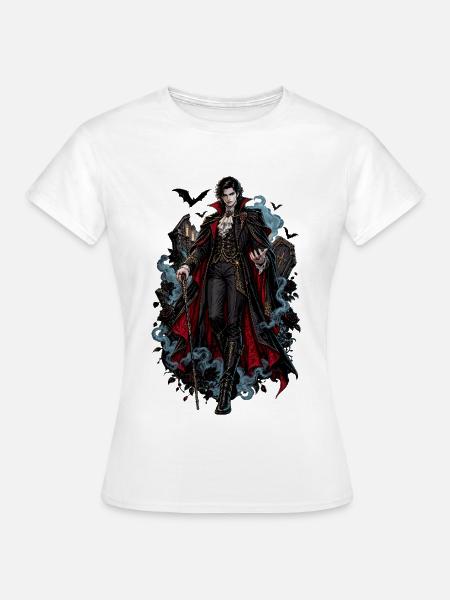 Adliger Vampir im Barockcape - Frauen T-Shirt - Weiß