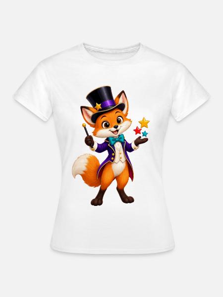 Zaubernder Fuchs Magier-Charakter - Frauen T-Shirt - Weiß