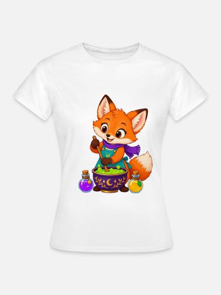 Zauberfuchs im Kessel - Frauen T-Shirt - Weiß