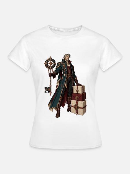 Runenmagier mit Geschenken - Frauen T-Shirt - Weiß