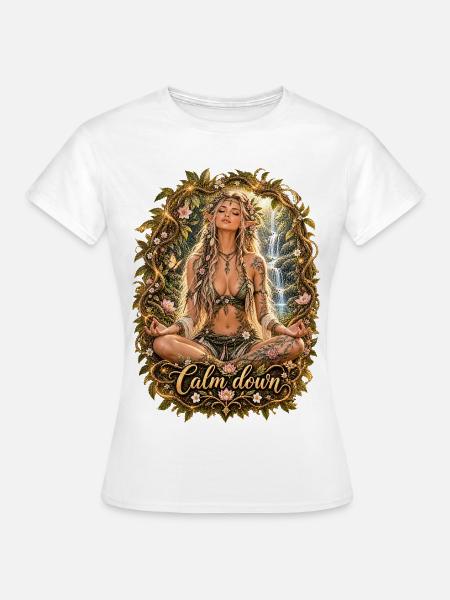Beruhigende Waldelfe Meditation - Frauen T-Shirt - Weiß
