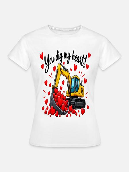 Ein Ausgräber, der Herzen liebt - Frauen T-Shirt - Weiß