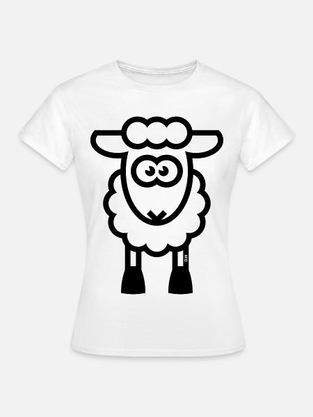 Schaf / Schäfchen / Lamm / Lämmchen (Black) - Frauen T-Shirt - Weiß