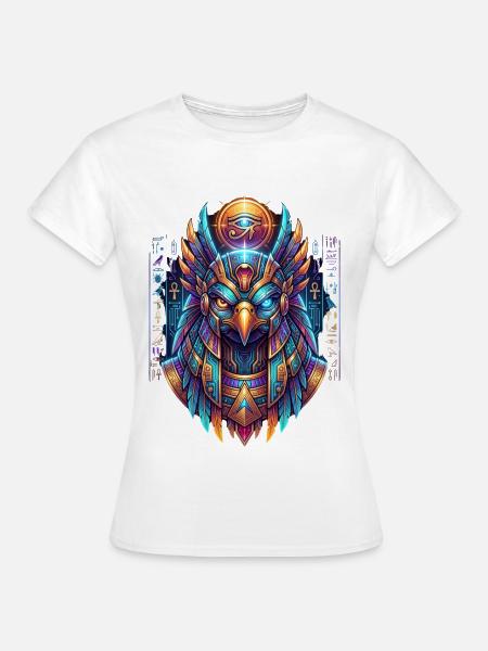 Neon-Ägyptische Eule - Frauen T-Shirt - Weiß
