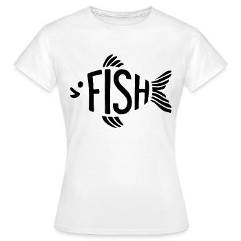 Fish Bone Skeleton Herringbone Fishing - Women's T-Shirt - white - Front - AI Model Female 172 dark (172cm)