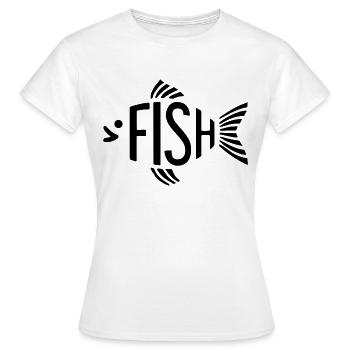 Fish Bone Skeleton Herringbone Fishing - Women's T-Shirt - white - Front - AI Model Female 172 dark (172cm)