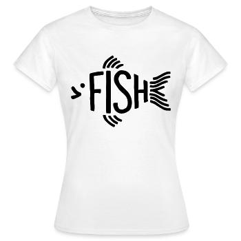Fish Bone Skeleton Herringbone Fishing - Women's T-Shirt - white - Front - AI Model Female 172 dark (172cm)