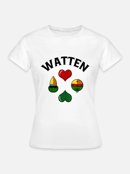 WATTEN Watteln Wattlung Kartenspiel Kartergeschenk - Frauen T-Shirt - Weiß