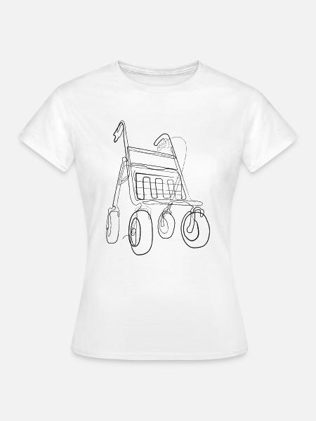 Rollator - one line drawing - Frauen T-Shirt - Weiß