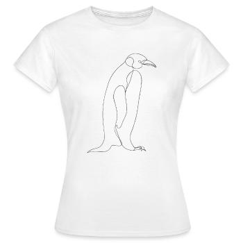 Penguin Drawing - Women's T-Shirt - white - Front - AI Model Female 172 dark (172cm)
