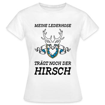 Lederhose - Frauen T-Shirt - Weiß - Vorne - AI Model Female 172 dark (172cm)