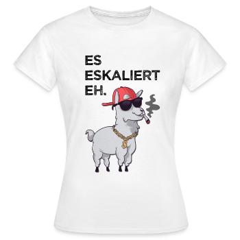 Es Eskaliert Eh - Frauen T-Shirt - Weiß - Vorne - AI Model Female 172 dark (172cm)