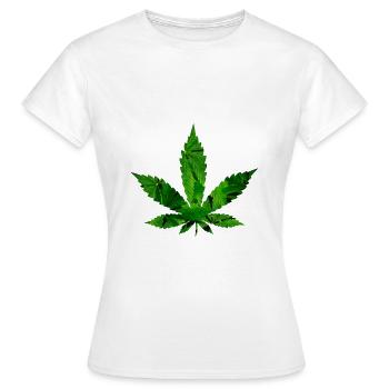 Feuille de cannabis - T-shirt Femme - blanc - Devant - AI Model Female 172 dark (172cm)