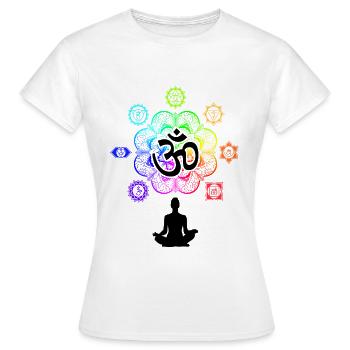 Symboles de chakra de méditation Les sept chakras - T-shirt Femme - blanc - Devant - AI Model Female 172 dark (172cm)