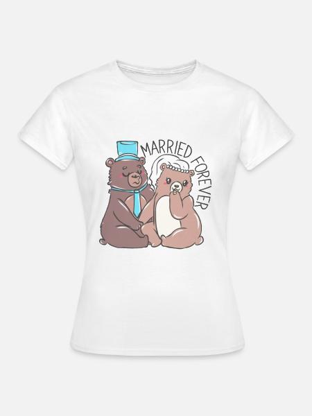 Hochzeit Eheschließung Heirat Trauung Verheiratet - Dame-T-shirt - hvid