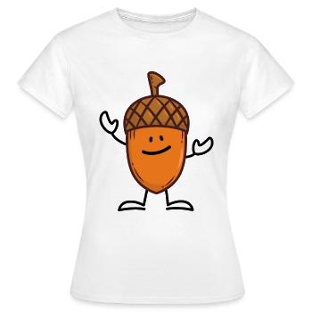 Eichel Herbst Eiche Baum - Frauen T-Shirt - Weiß - Vorne - AI Model Female 172 dark (172cm)
