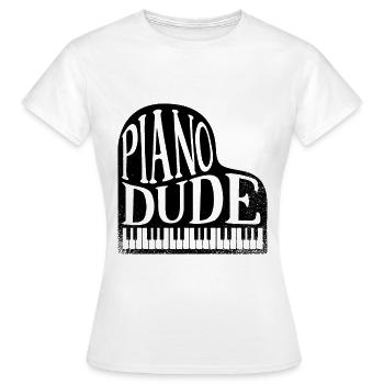 Klavier Piano Dude - Frauen T-Shirt - Weiß - Vorne - AI Model Female 172 dark (172cm)