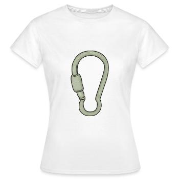 Grimpeur d'escalade mousqueton - T-shirt Femme - blanc - Devant - AI Model Female 172 dark (172cm)