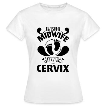 midwife - Women's T-Shirt - white - Front - AI Model Female 172 dark (172cm)