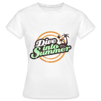 Plongée en plongeurs d'été - T-shirt Femme - blanc - Devant - AI Model Female 172 dark (172cm)