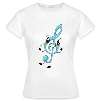 Musicien de musique clé de sol - T-shirt Femme - blanc - Devant - AI Model Female 172 dark (172cm)