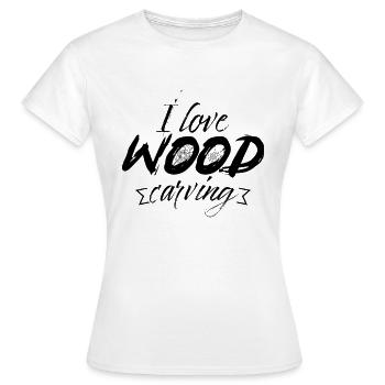 Holz Schnitzen - Frauen T-Shirt - Weiß - Vorne - AI Model Female 172 dark (172cm)