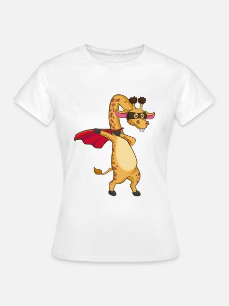 Giraffe Dabbing Superheld - Frauen T-Shirt - Weiß