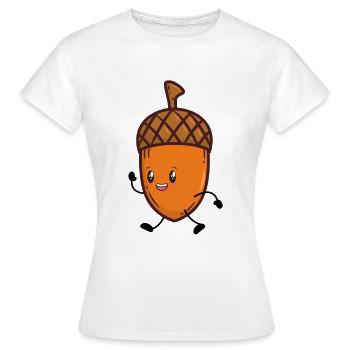 Chêne automne gland - T-shirt Femme - blanc - Devant - AI Model Female 172 dark (172cm)