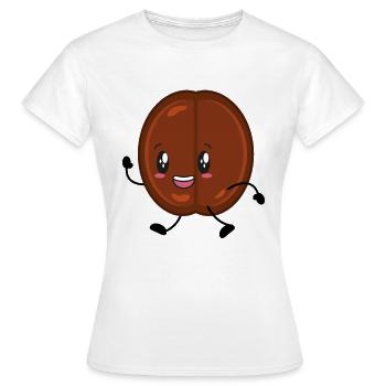 Café en grains de café - T-shirt Femme - blanc - Devant - AI Model Female 172 dark (172cm)