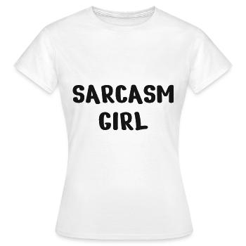 sarcasm - Women's T-Shirt - white - Front - AI Model Female 172 dark (172cm)