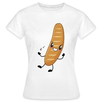 Baguette Frankreich Musik - Frauen T-Shirt - Weiß - Vorne - AI Model Female 172 dark (172cm)
