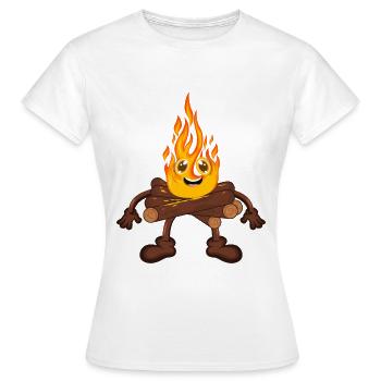 Feu de camp Feu - T-shirt Femme - blanc - Devant - AI Model Female 172 dark (172cm)