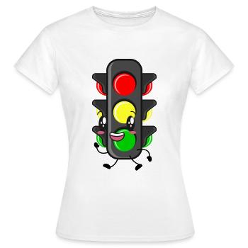 Feu de circulation Permis de conduire - T-shirt Femme - blanc - Devant - AI Model Female 172 dark (172cm)