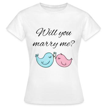 Demande de mariage - T-shirt Femme - blanc - Devant - AI Model Female 172 dark (172cm)