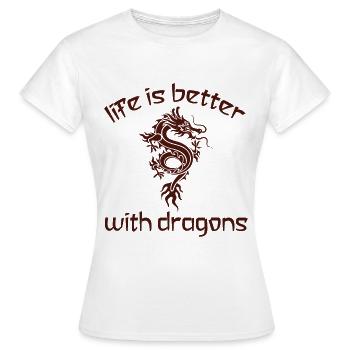 Dragon Dragon - T-shirt Femme - blanc - Devant - AI Model Female 172 dark (172cm)