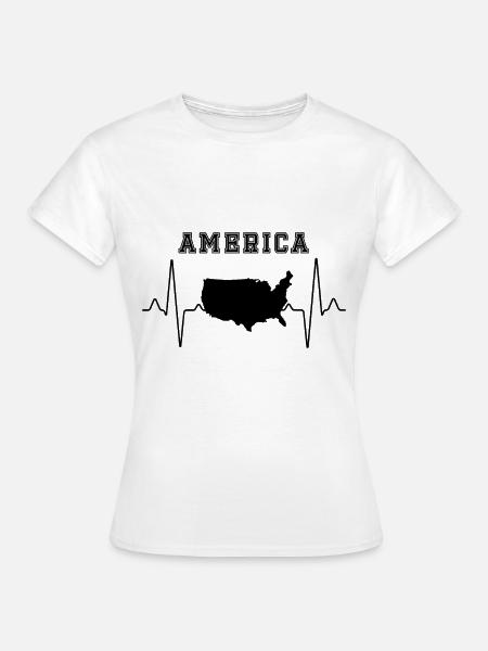 Amerika Herzschlag - Frauen T-Shirt - Weiß